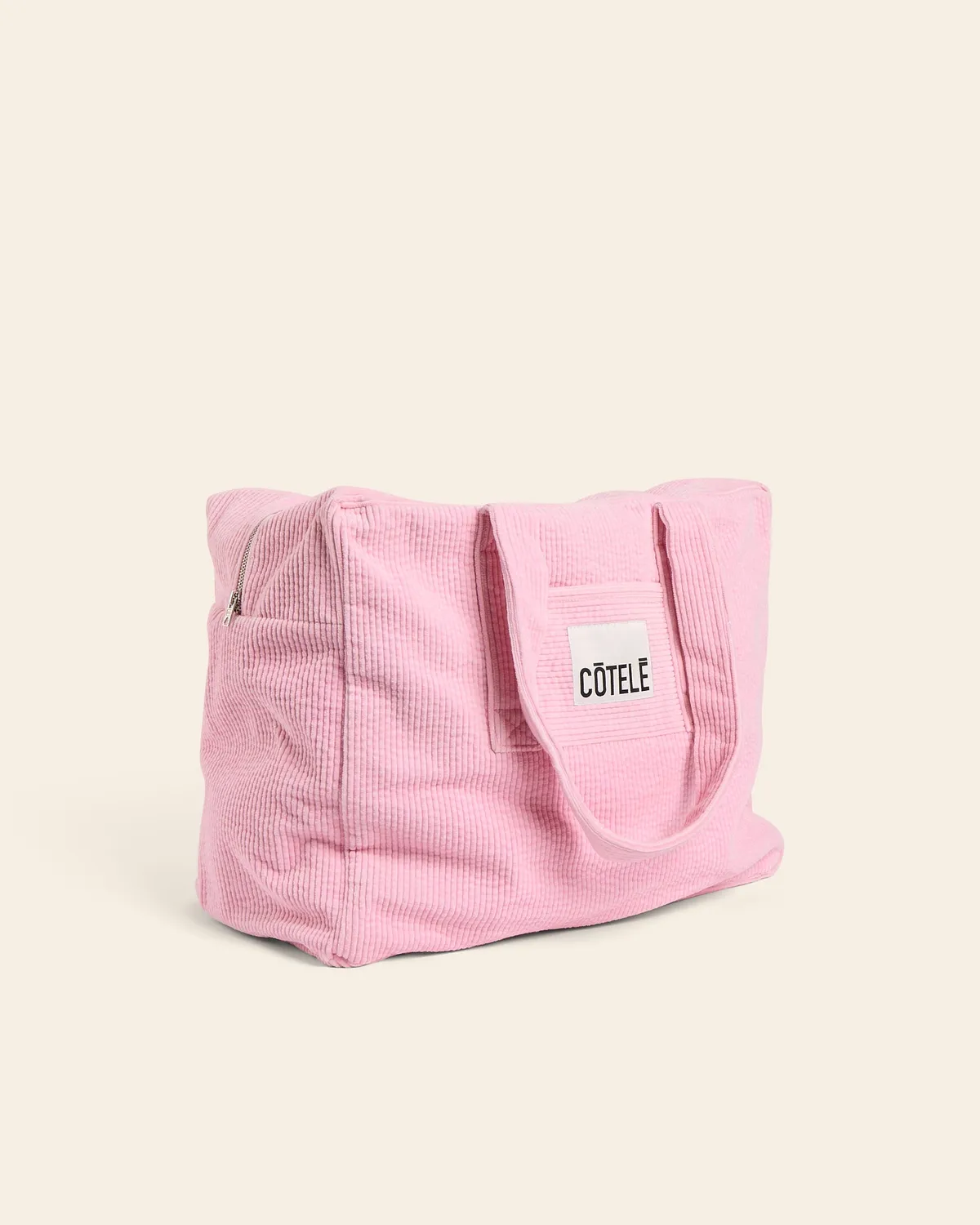 Cotélé Paris Bonny sac week-end rose velours