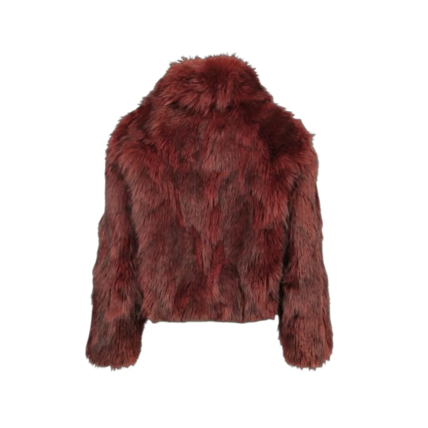 Oakwood Stacy 65304 veste fausse fourrure bordeaux à crochets