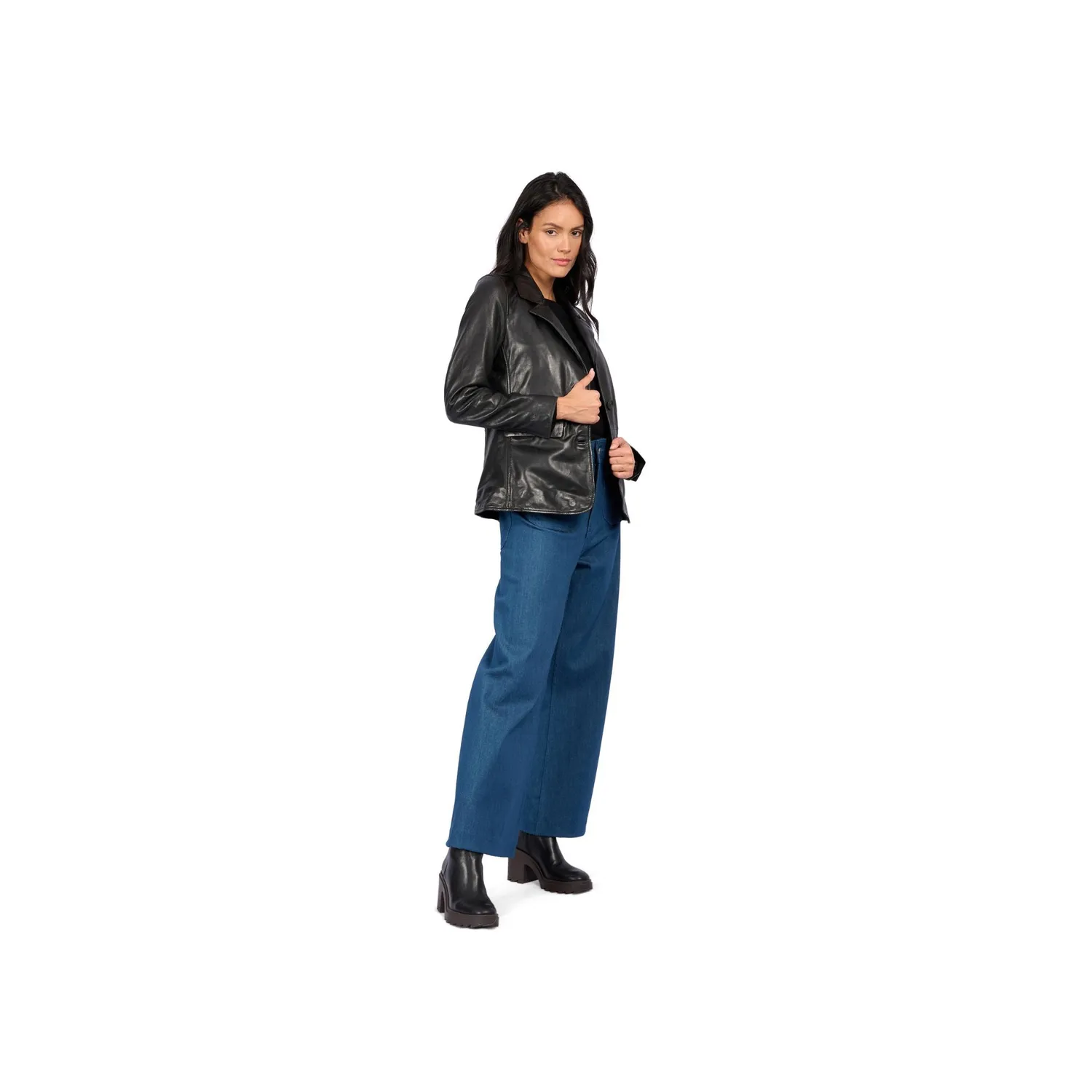 Oakwood Legacy 64950 veste cuir véritable noir blazer