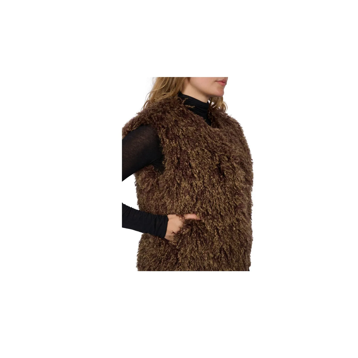Oakwood Beth 65091 gilet sans manche bronze fausse fourrure