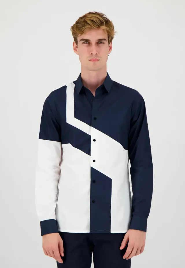 Pierre Talamon découpe bicolore chemise