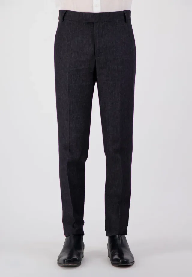 Pierre Talamon PIER11 pantalon lin gris coupe droite
