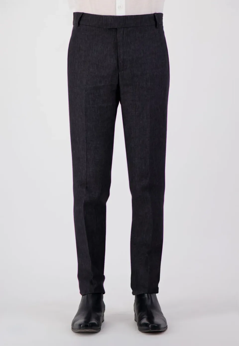 Pierre Talamon PIER11 pantalon lin gris coupe droite