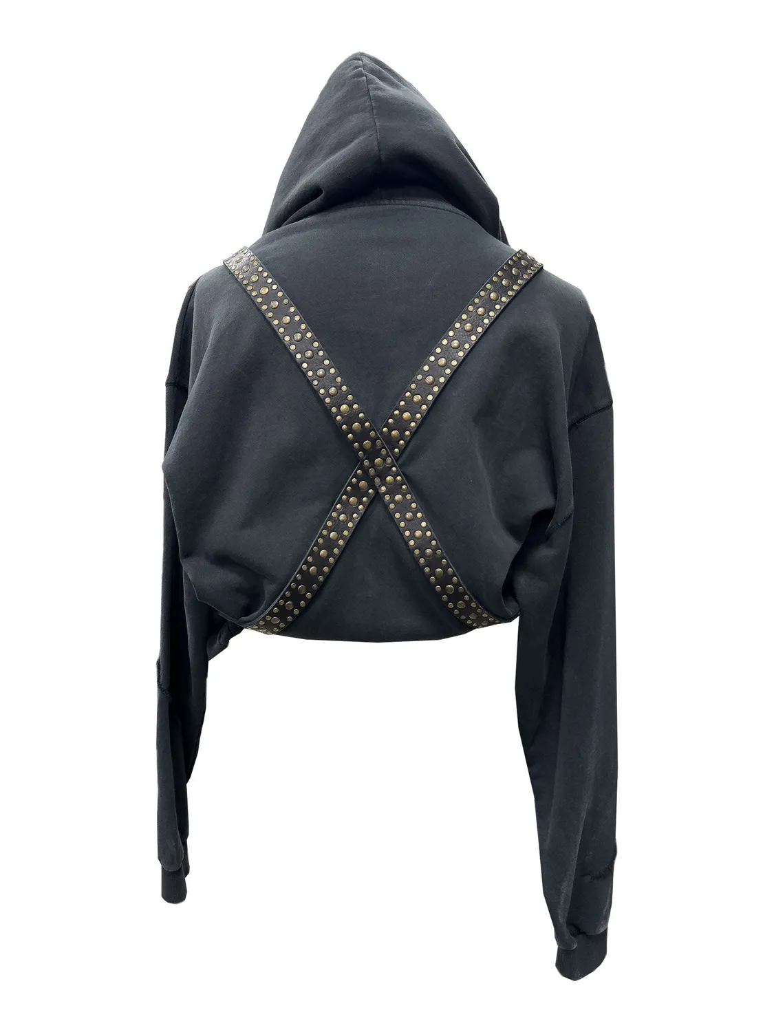 PAOLO LEDUC Parachute Kink hoodie noir sangles cloutées