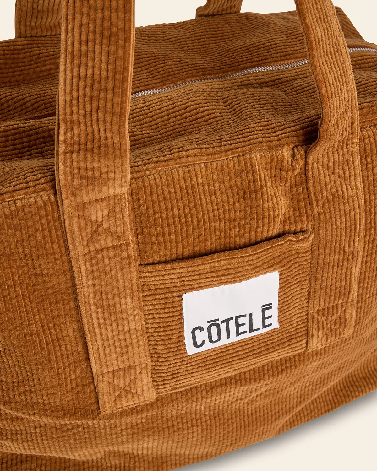 Cotelé Paris Bonny sac week-end camel velours