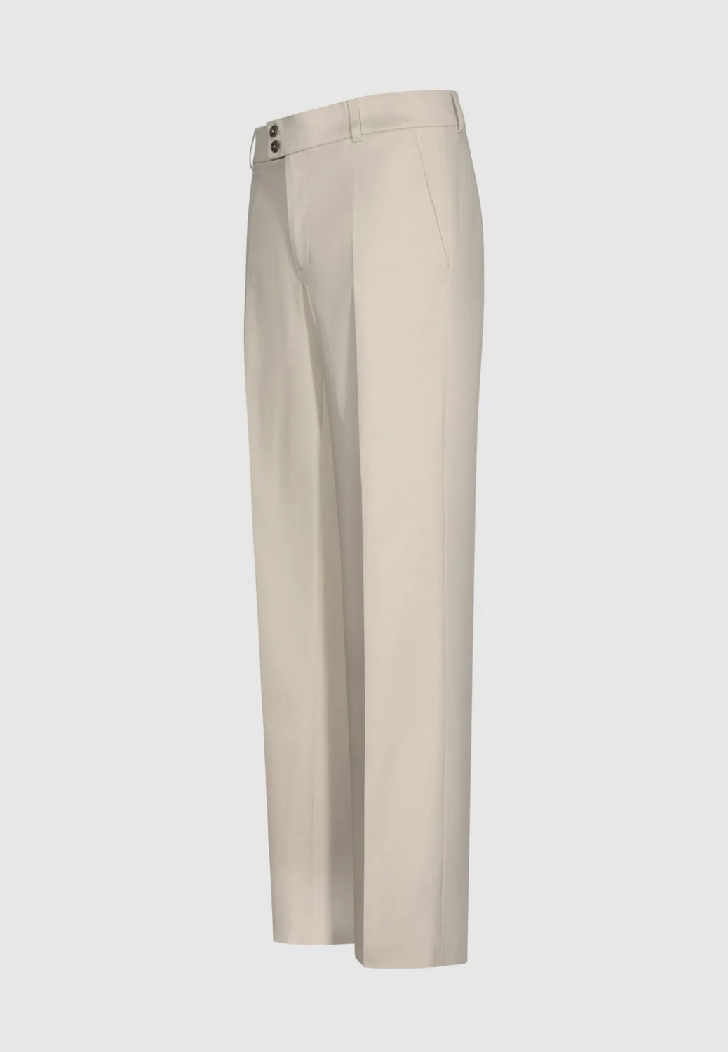 Pierre Talamon pantalon droit beige coton stretch