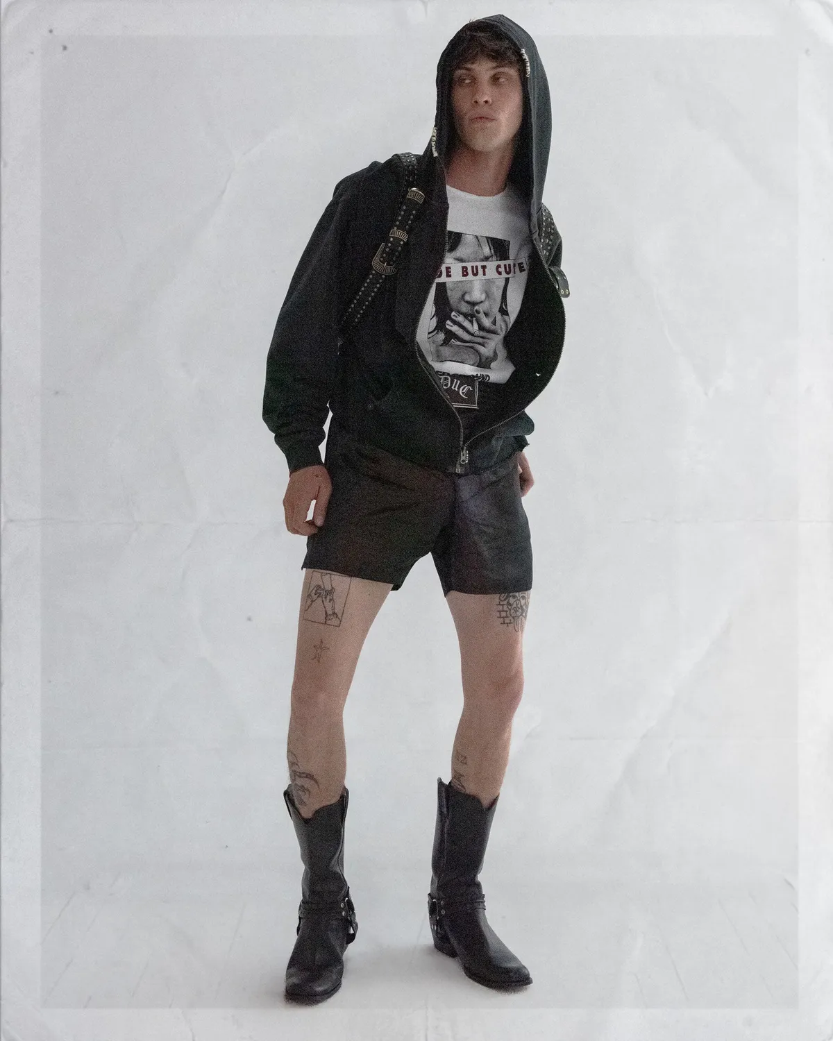 PAOLO LEDUC Parachute Kink hoodie noir sangles cloutées