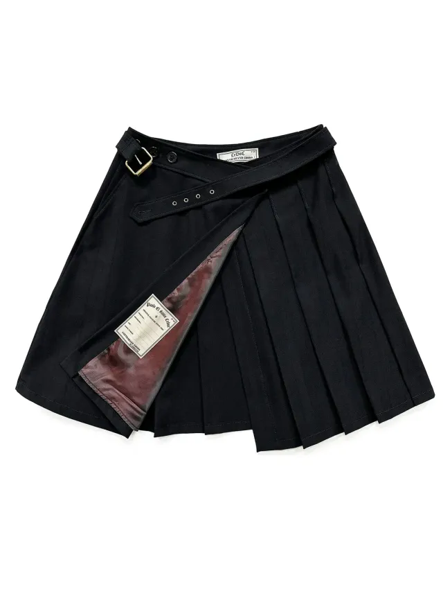 Paolo Leduc Kilt jupe plissée 36/38/40 rayures noires laine