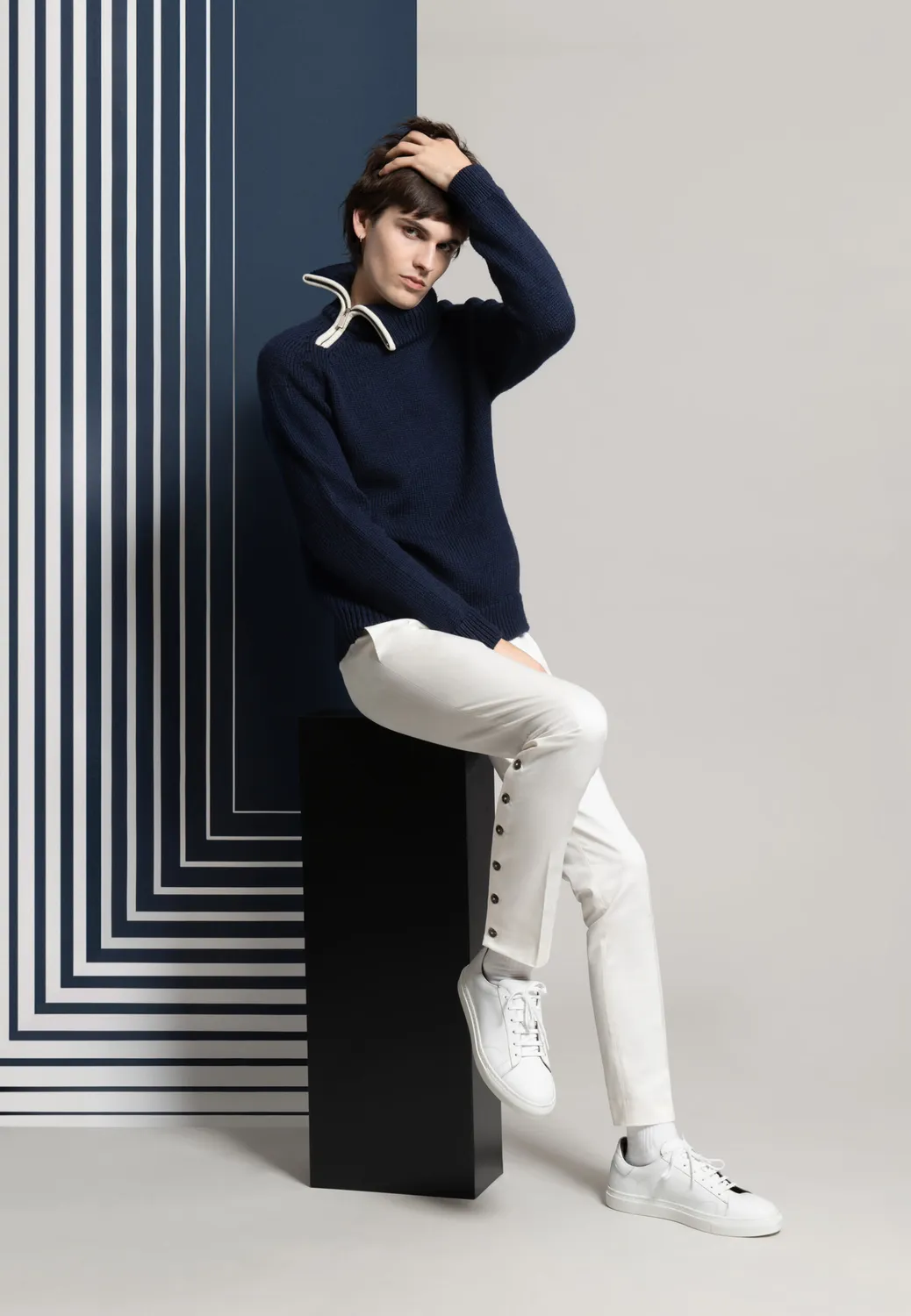 Pierre Talamon Jump pantalon blanc coupe droite