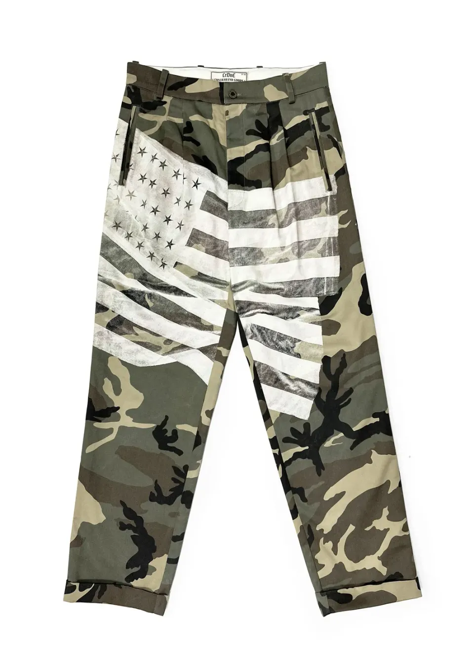 Paolo Leduc Camouflage pantalon tailleur coton camouflage
