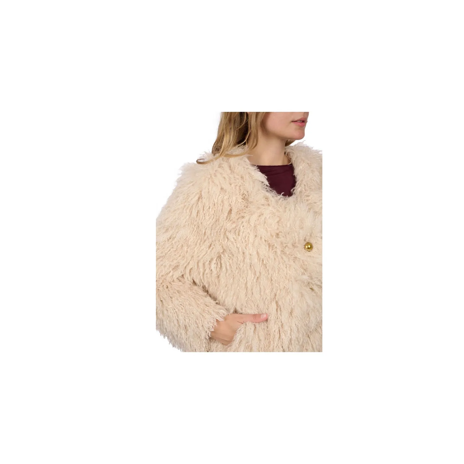 Oakwood Kyoto 65263 veste courte beige fausse fourrure