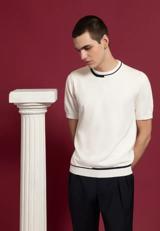 Pierre Talamon t-shirt jersey coton ivoire homme