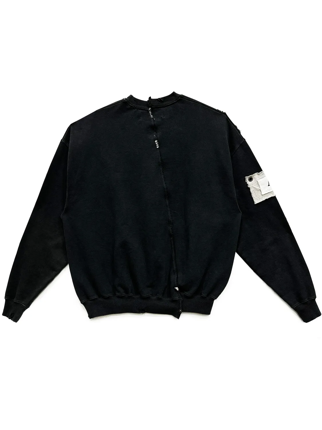 Paolo Leduc A.n65 sweat col rond noir vintage coton bio