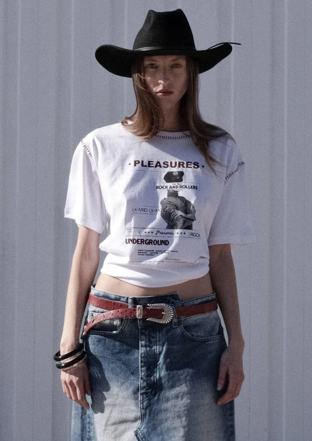 Paolo Leduc Pleasures t-shirt blanc imprimé collage vintage