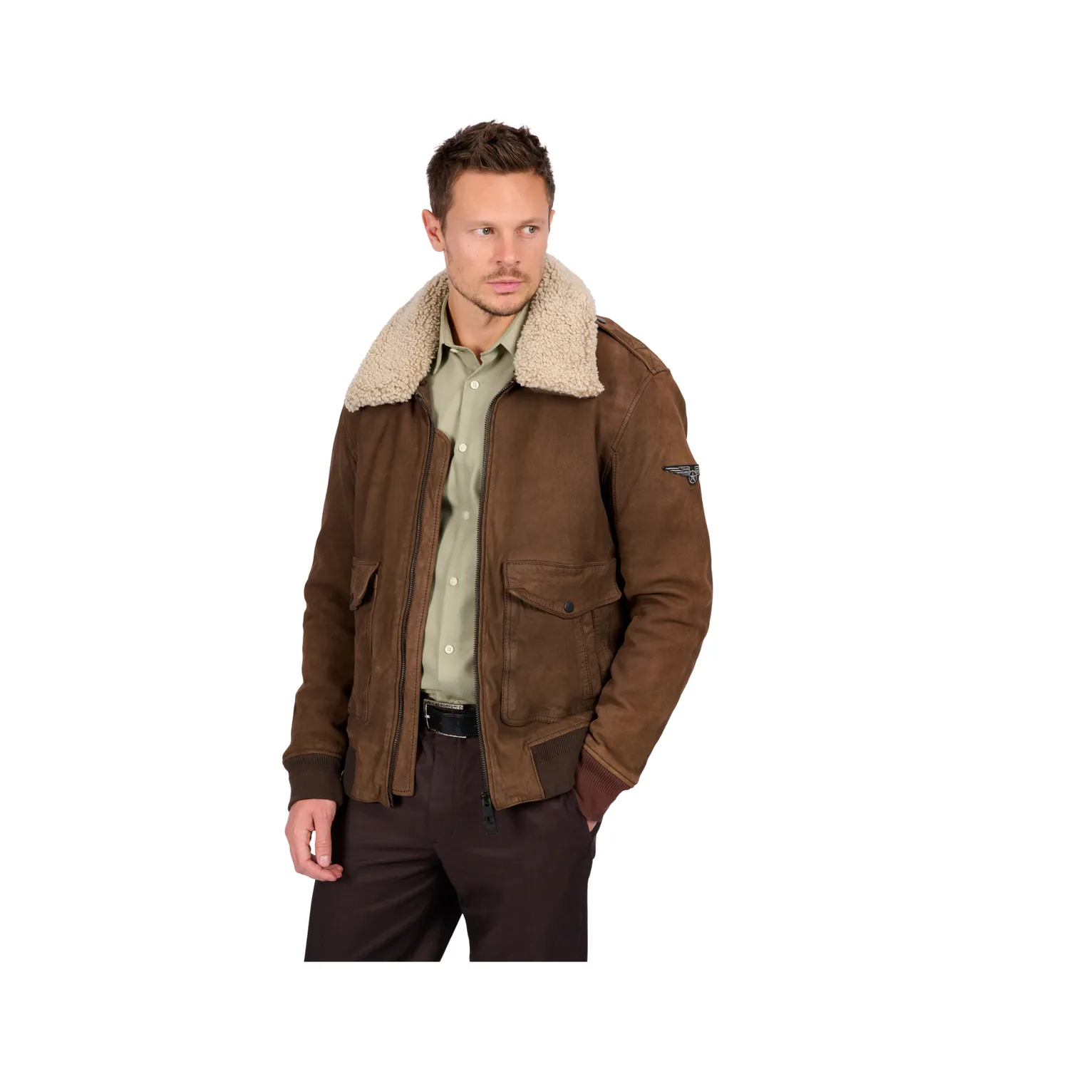 Oakwood Gennaro 64948 blouson cuir marron foncé
