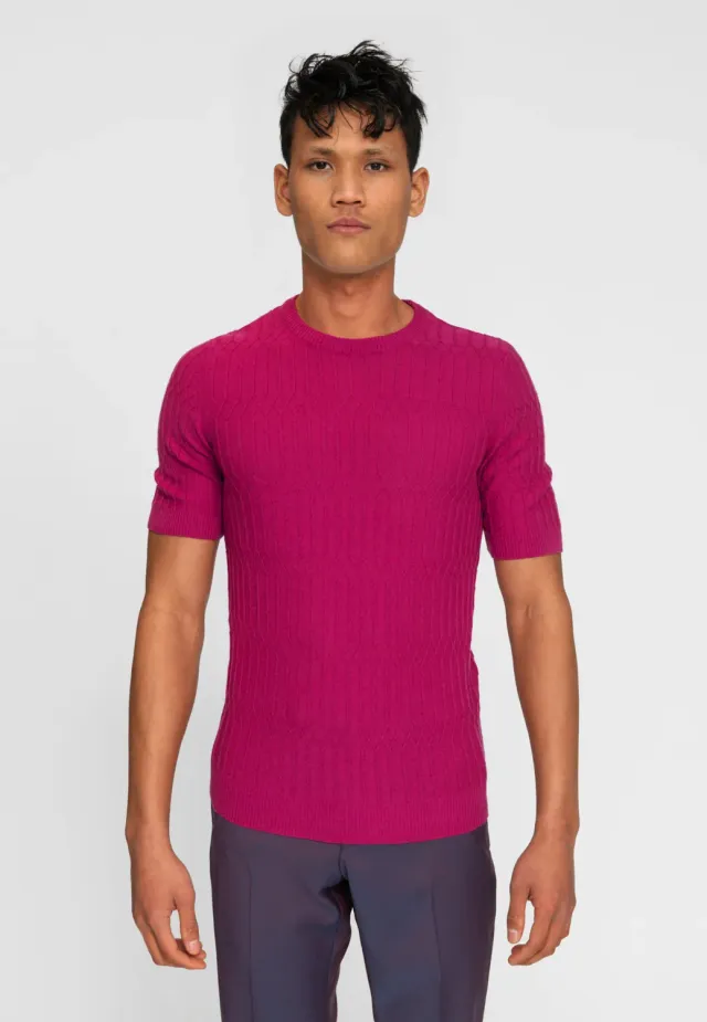 Pierre Talamon T-Shirt Pillar Fuchsia Homme