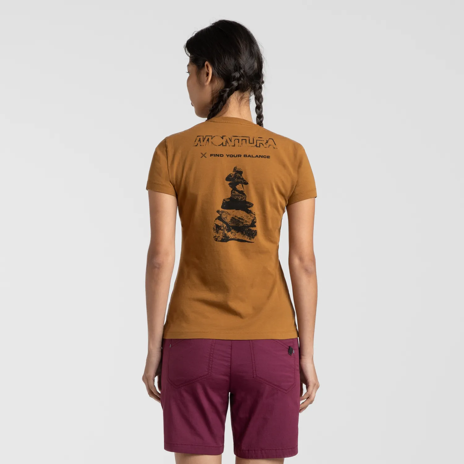 Montura Balance T-shirt Woman t-shirt bronze brown coton