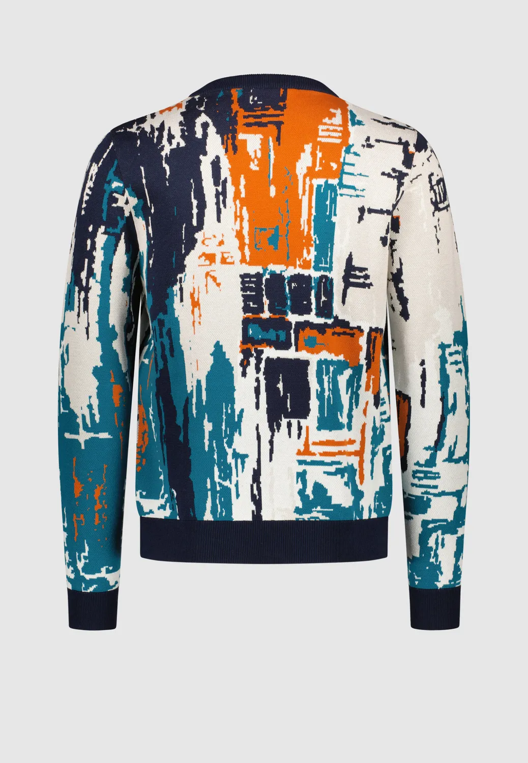 Pierre Talamon Paysage pull orange à motif
