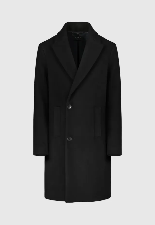 Pierre Talamon manteau croisé noir coupe droite