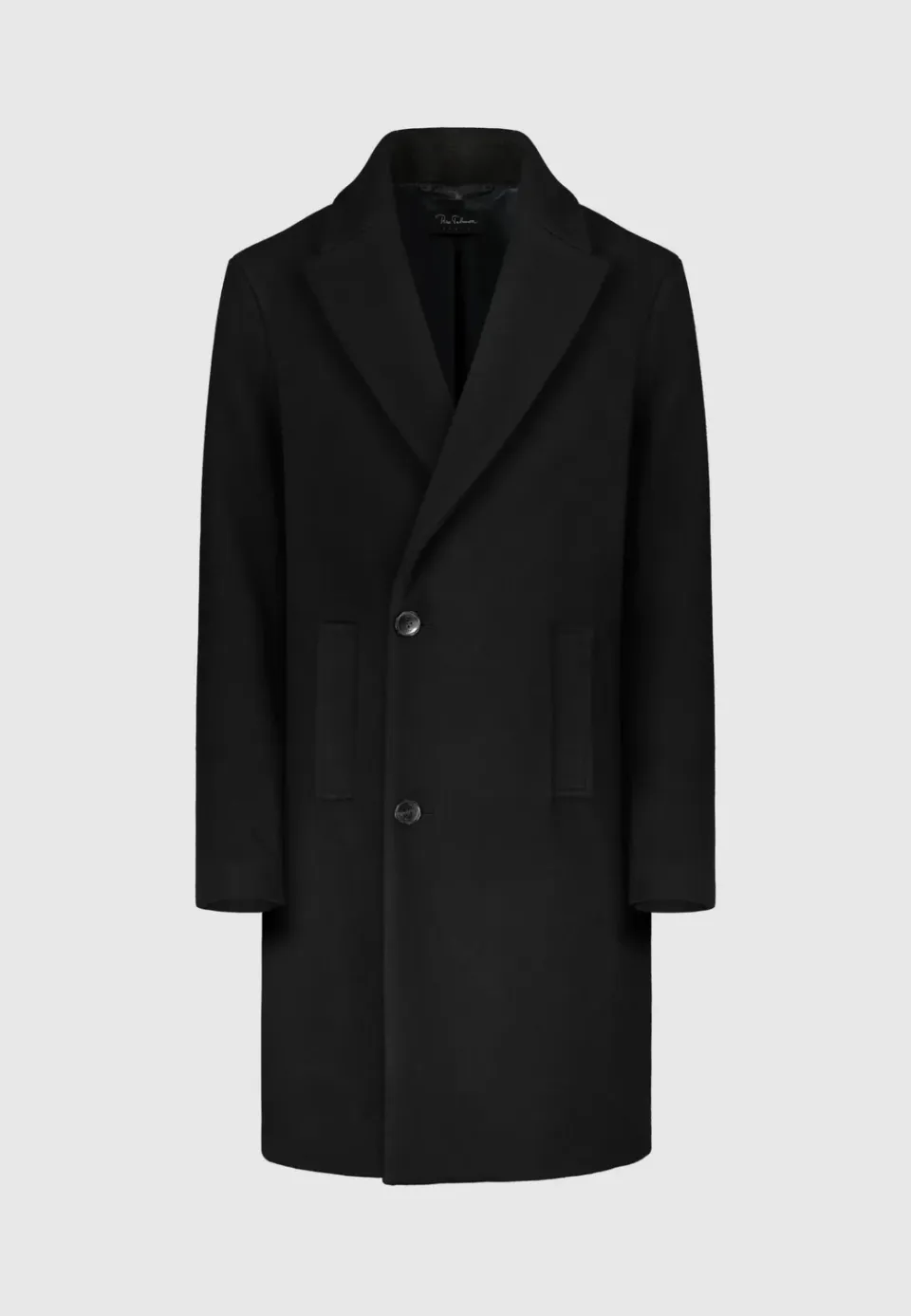 Pierre Talamon manteau croisé noir coupe droite