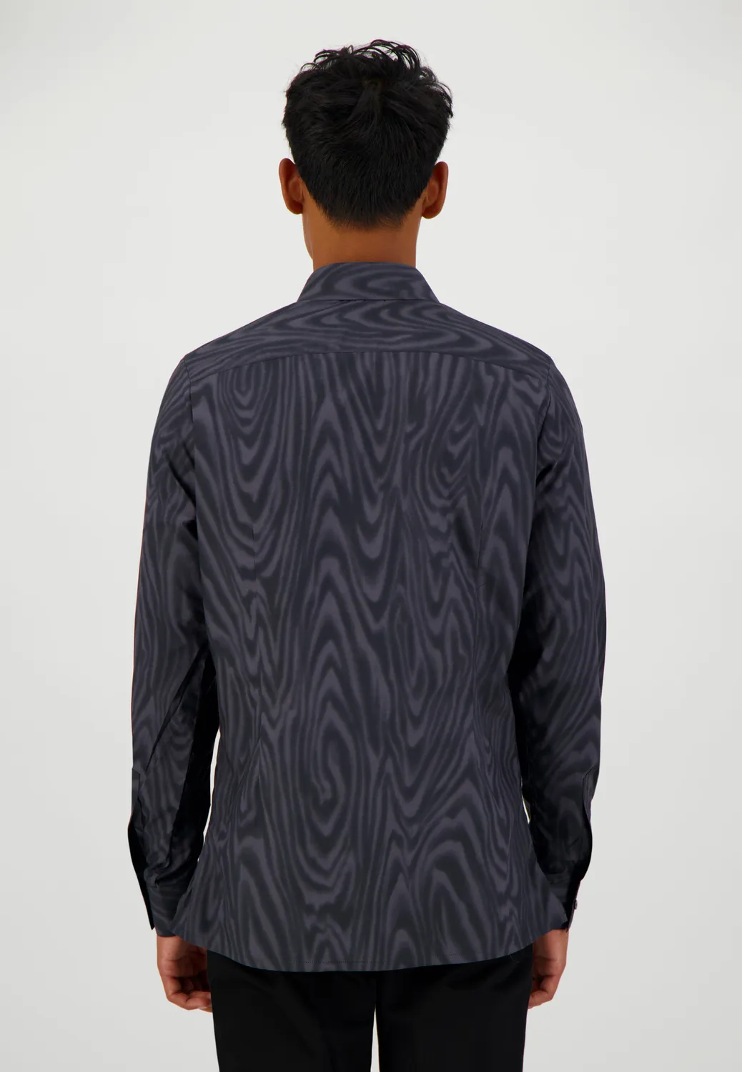 Pierre Talamon Moirée chemise noire élégante