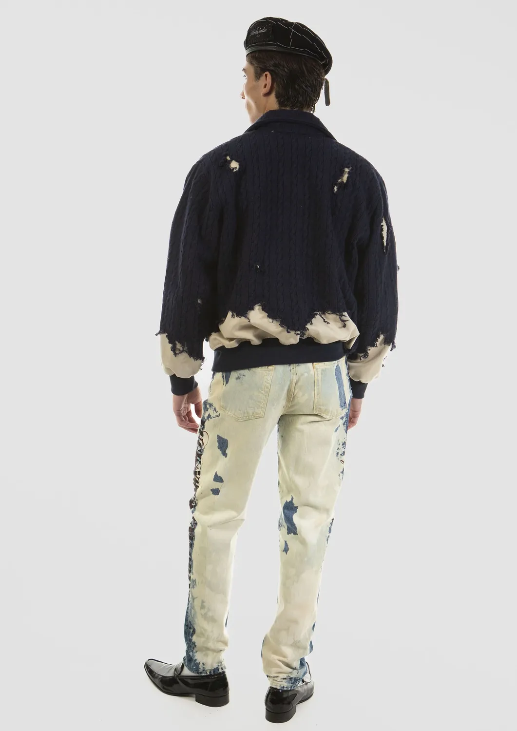 PAOLO LEDUC Mad Wool bomber marine maille cachemire