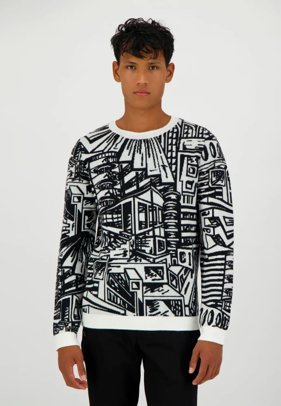 Pierre Talamon Architecture pull noir et blanc