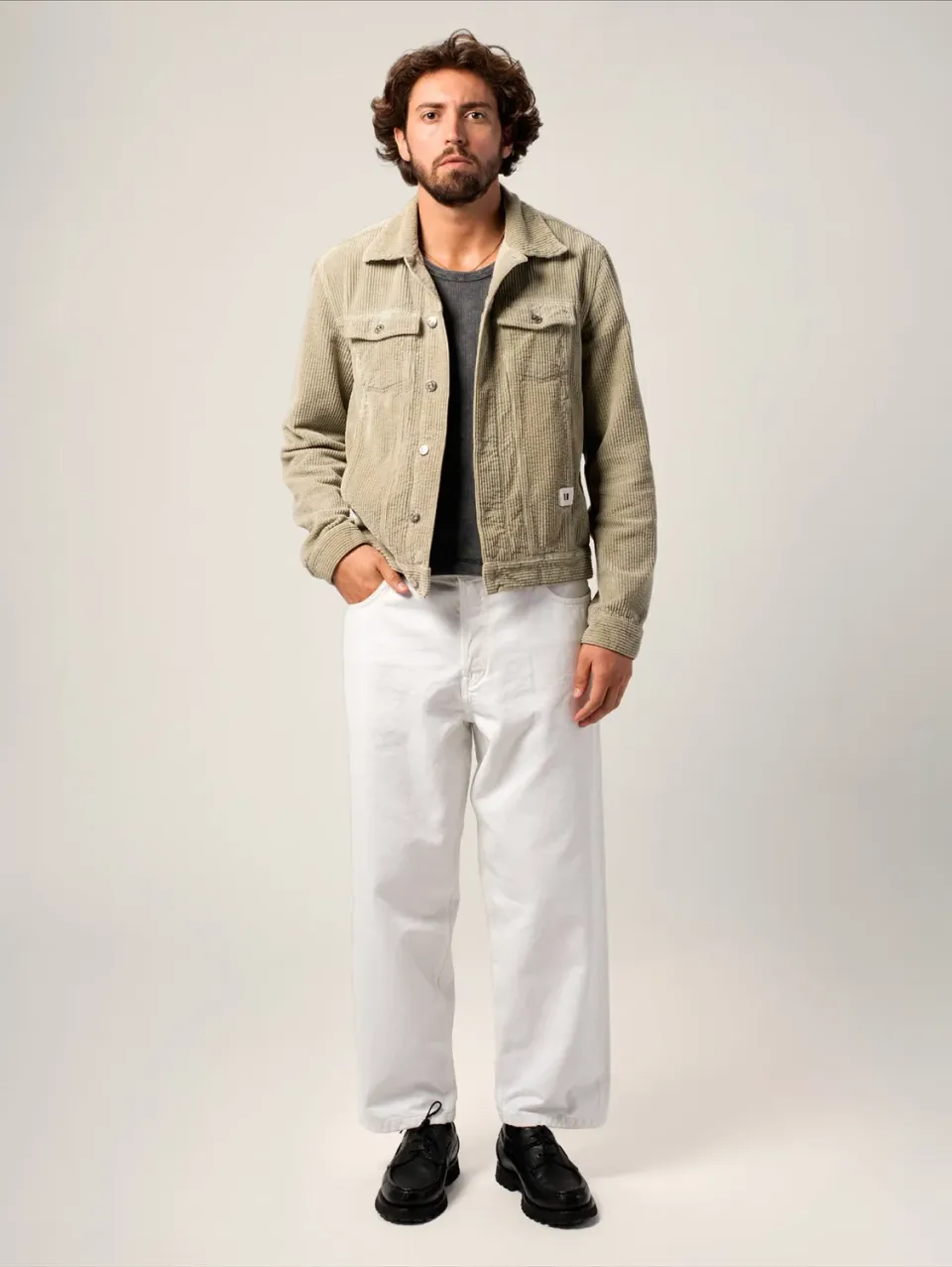 Cotelé Paris Jim veste homme sauge velours bio