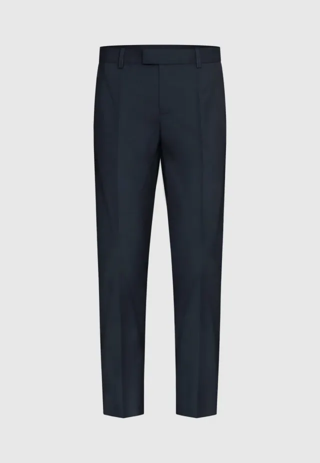 Pierre Talamon pantalon laine bleu marine poches