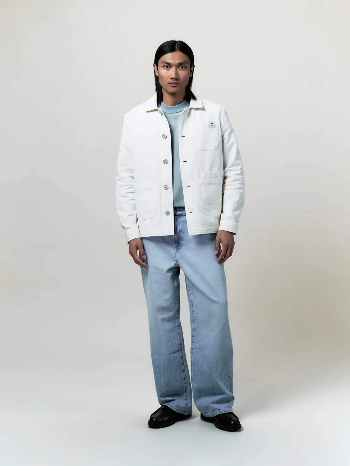 Cotelé Paris Worker veste écru toile upcyclée