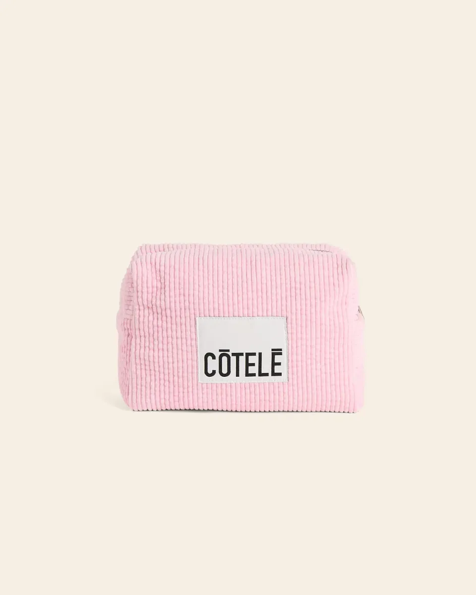 Cotelé Paris trousse de toilette rose velours