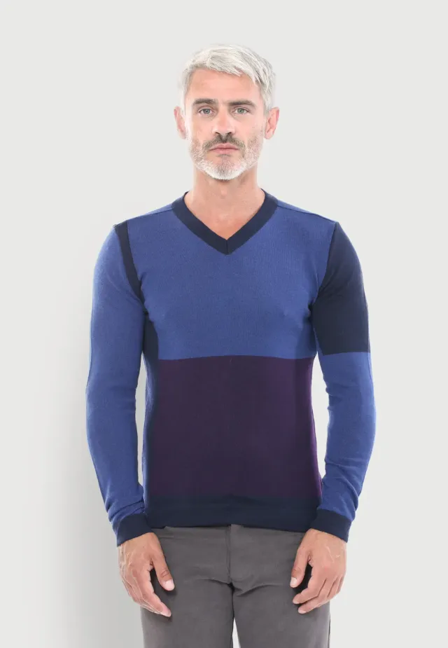 Pierre Talamon Boyd pull bleu homme