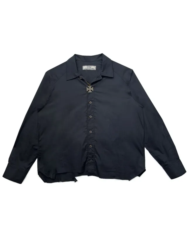 PAOLO LEDUC Relic chemise noire coton chaîne croix