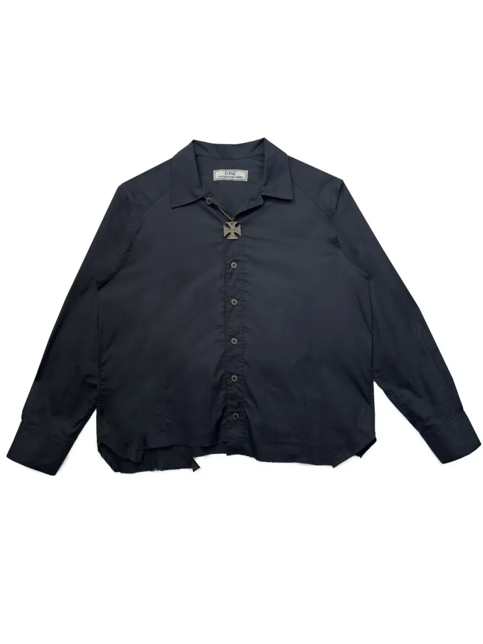 PAOLO LEDUC Relic chemise noire coton chaîne croix