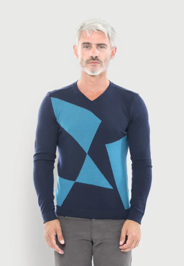 Pierre Talamon pull Brook Navy bleu marine