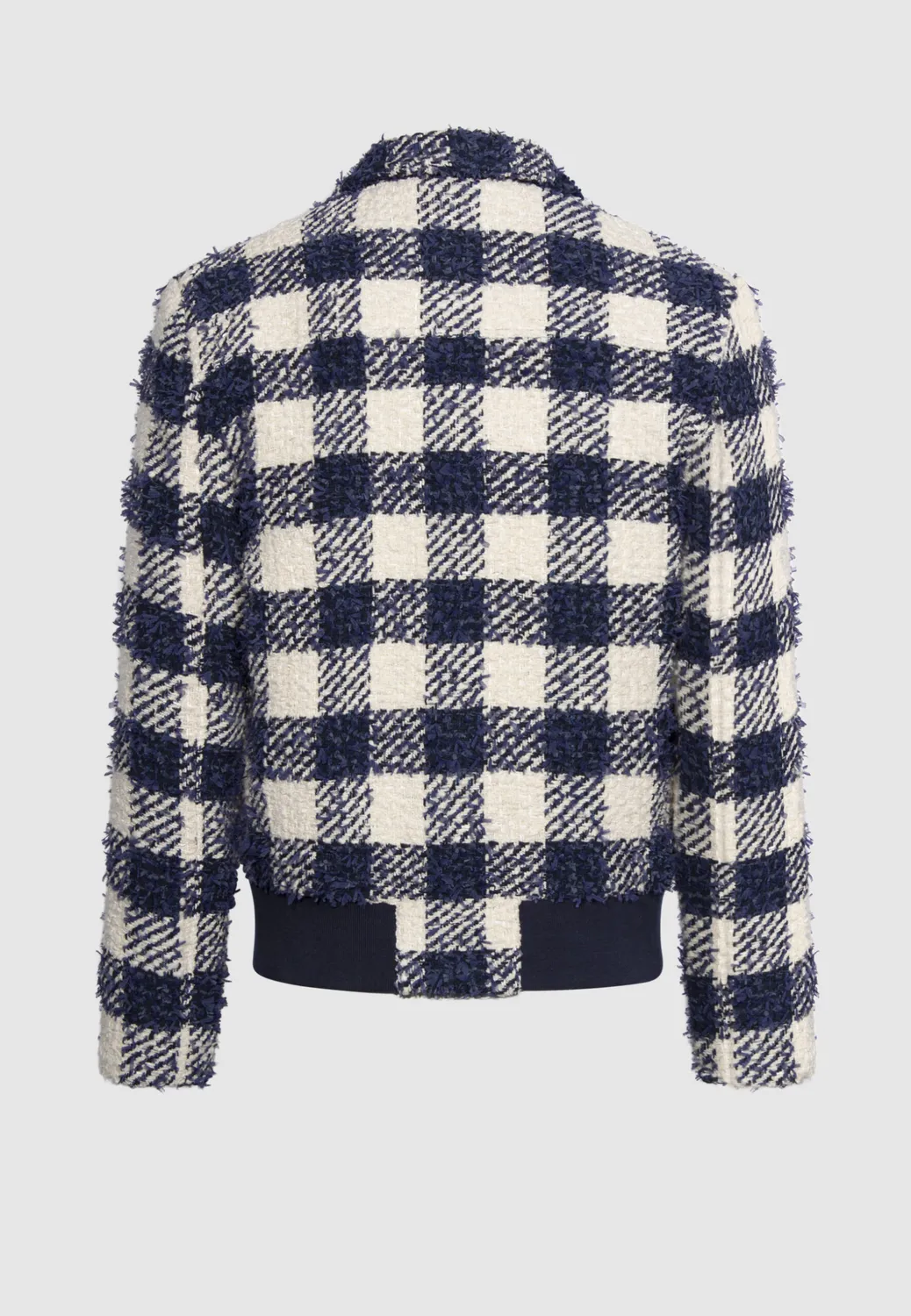 Pierre Talamon Fantaisie blouson carreaux tweed bleu