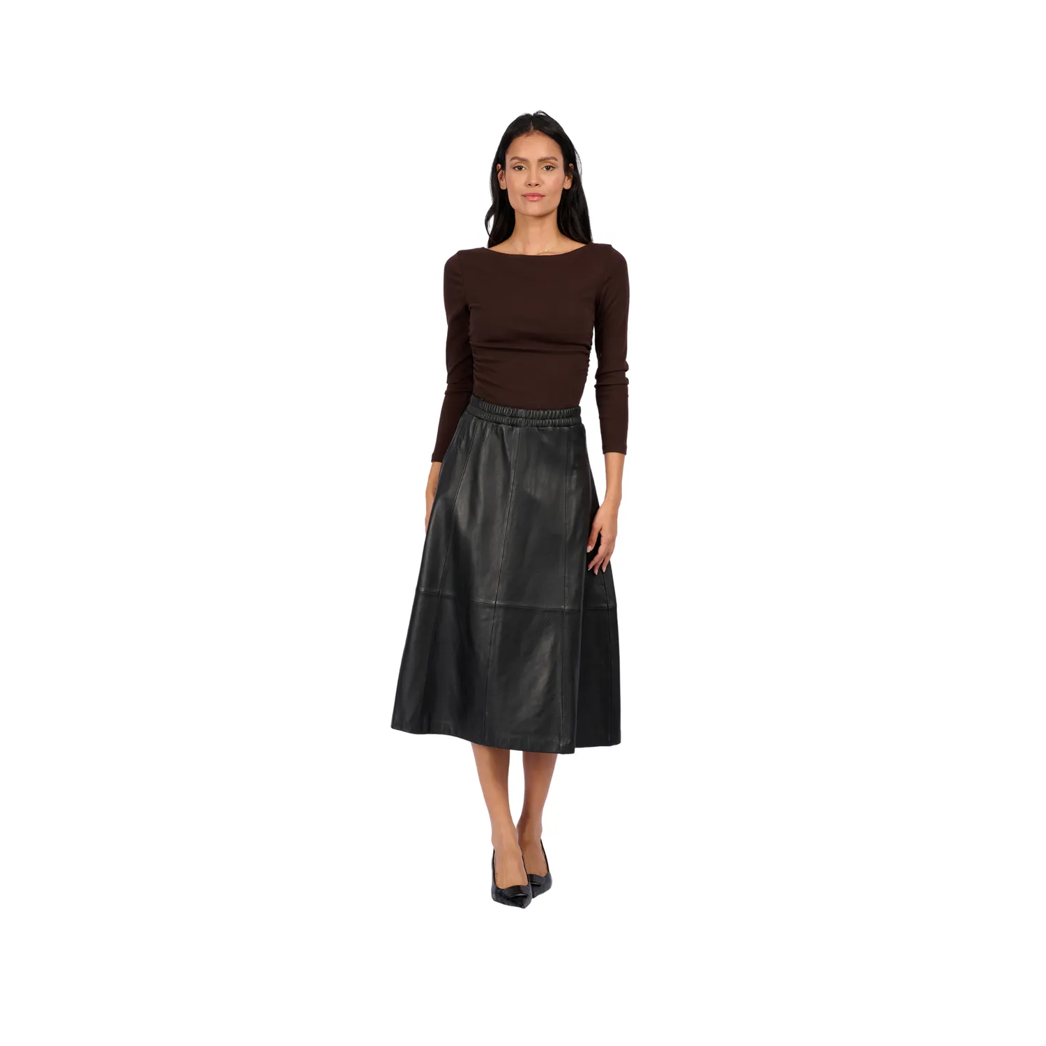 Oakwood Nahee 65102 jupe longue cuir véritable noir