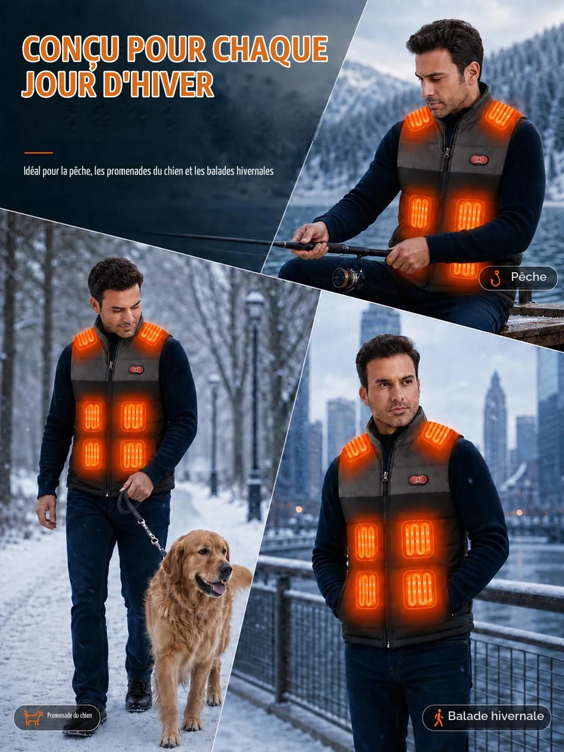Vapesoon 15 Zones Gilet Chauffant Taille L 3 Niveaux