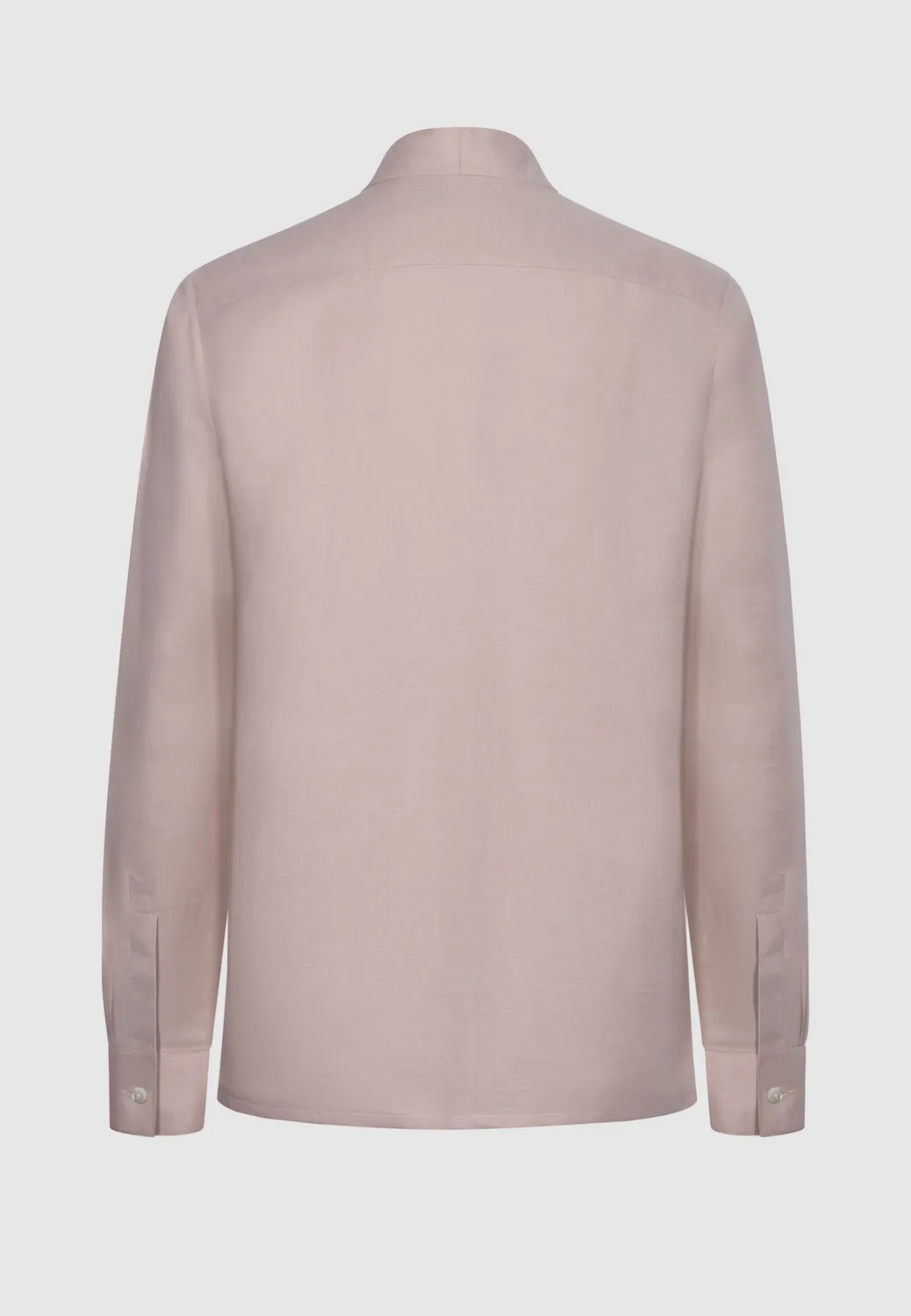 Pierre Talamon Col Montant chemise lin rose coupe droite