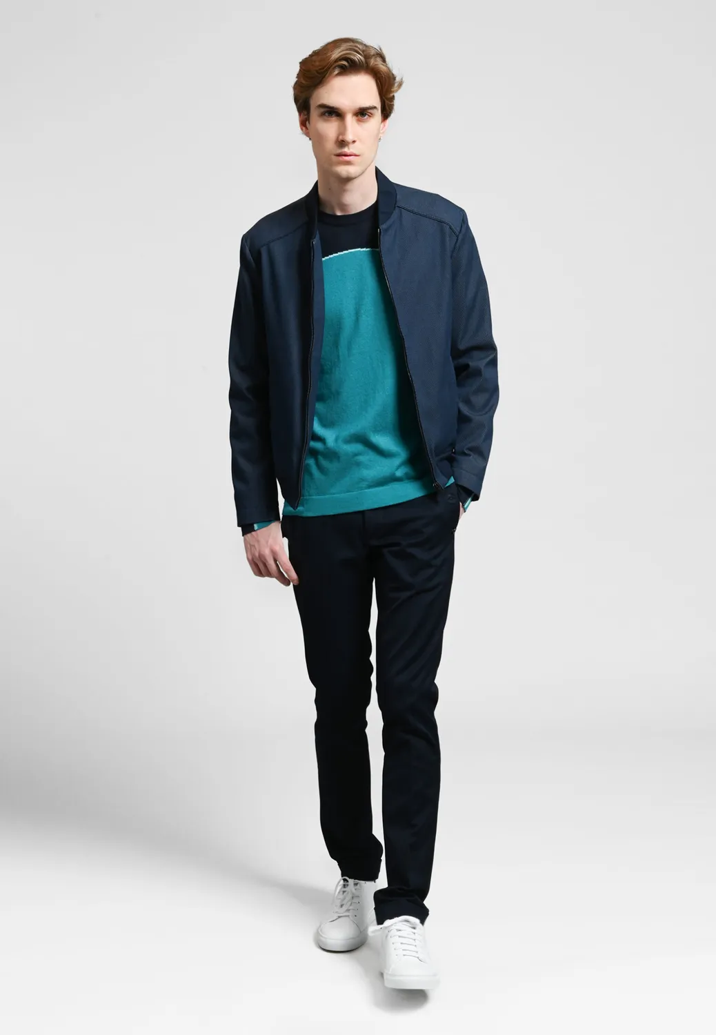 Pierre Talamon pull Canopée navy bleu marine