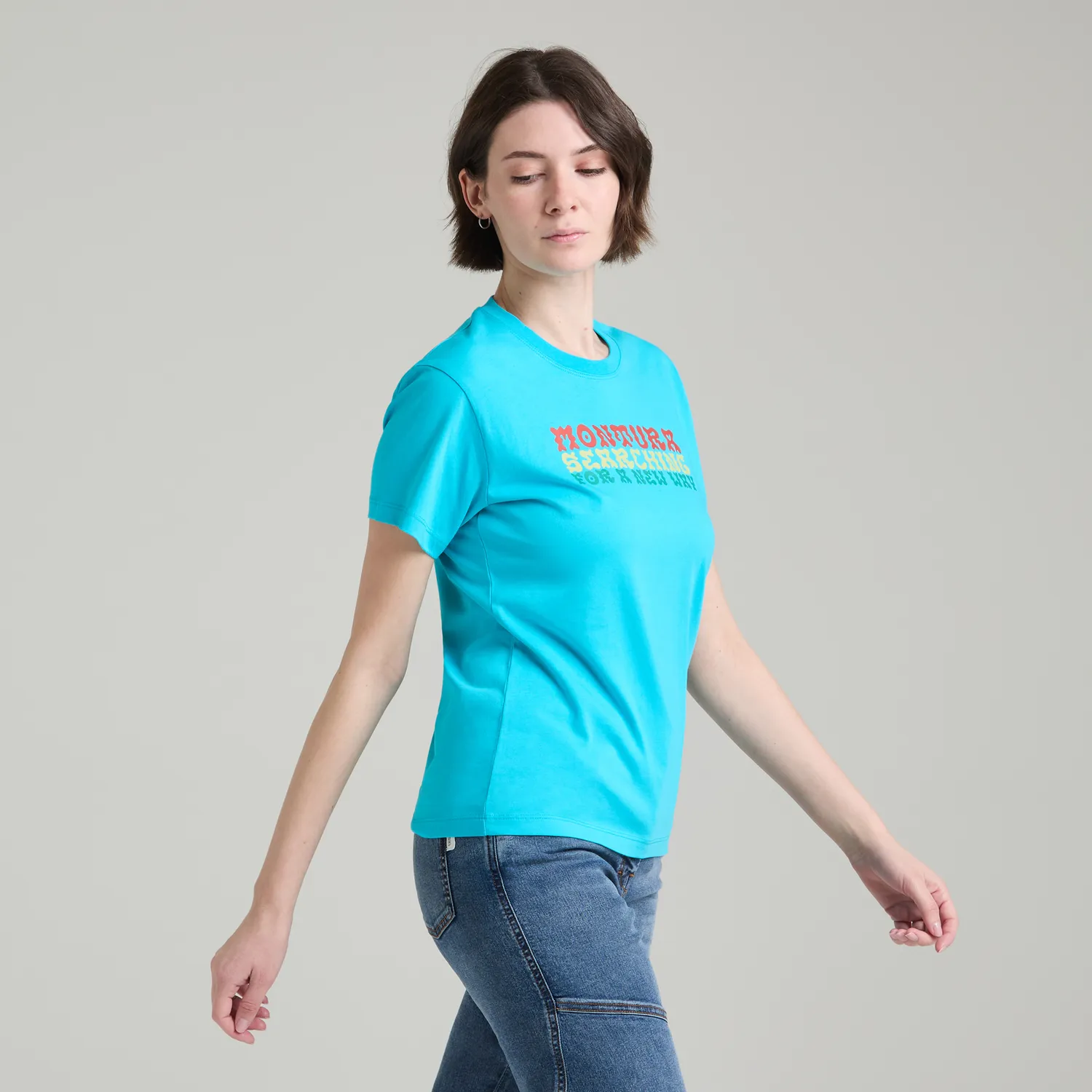Montura Woodstock t-shirt femme turquoise coton bio