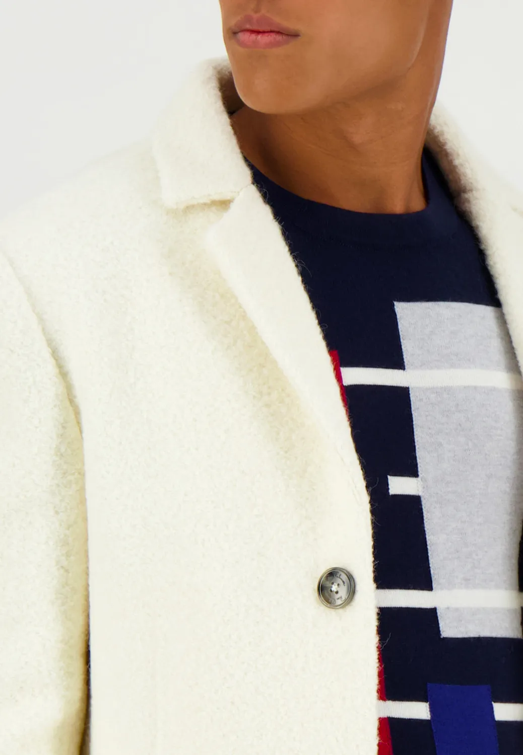 Pierre Talamon ivoire manteau en laine