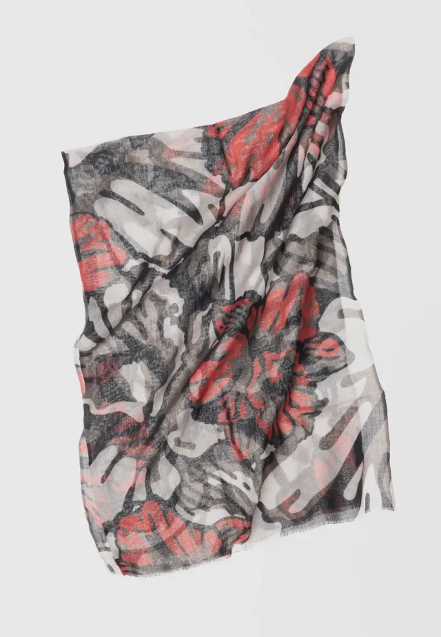 Pierre Talamon Orchid foulard rouge léger