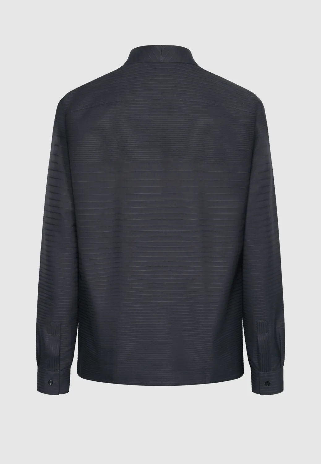 Pierre Talamon Chemise col montant coton gris rayures