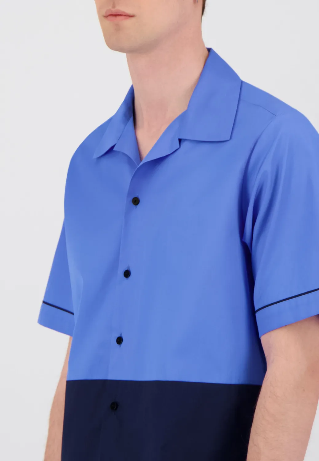 Pierre Talamon chemise bowling bleue navy homme