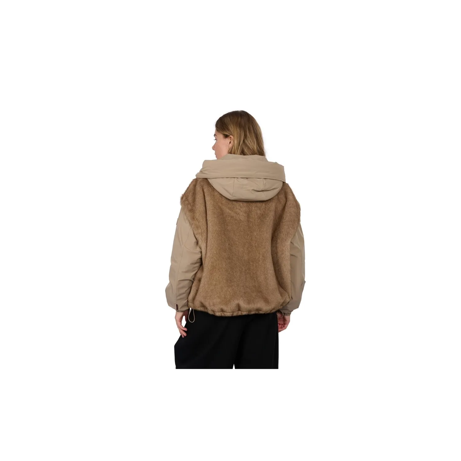Oakwood Etna 65291 blouson fausse fourrure taupe capuche