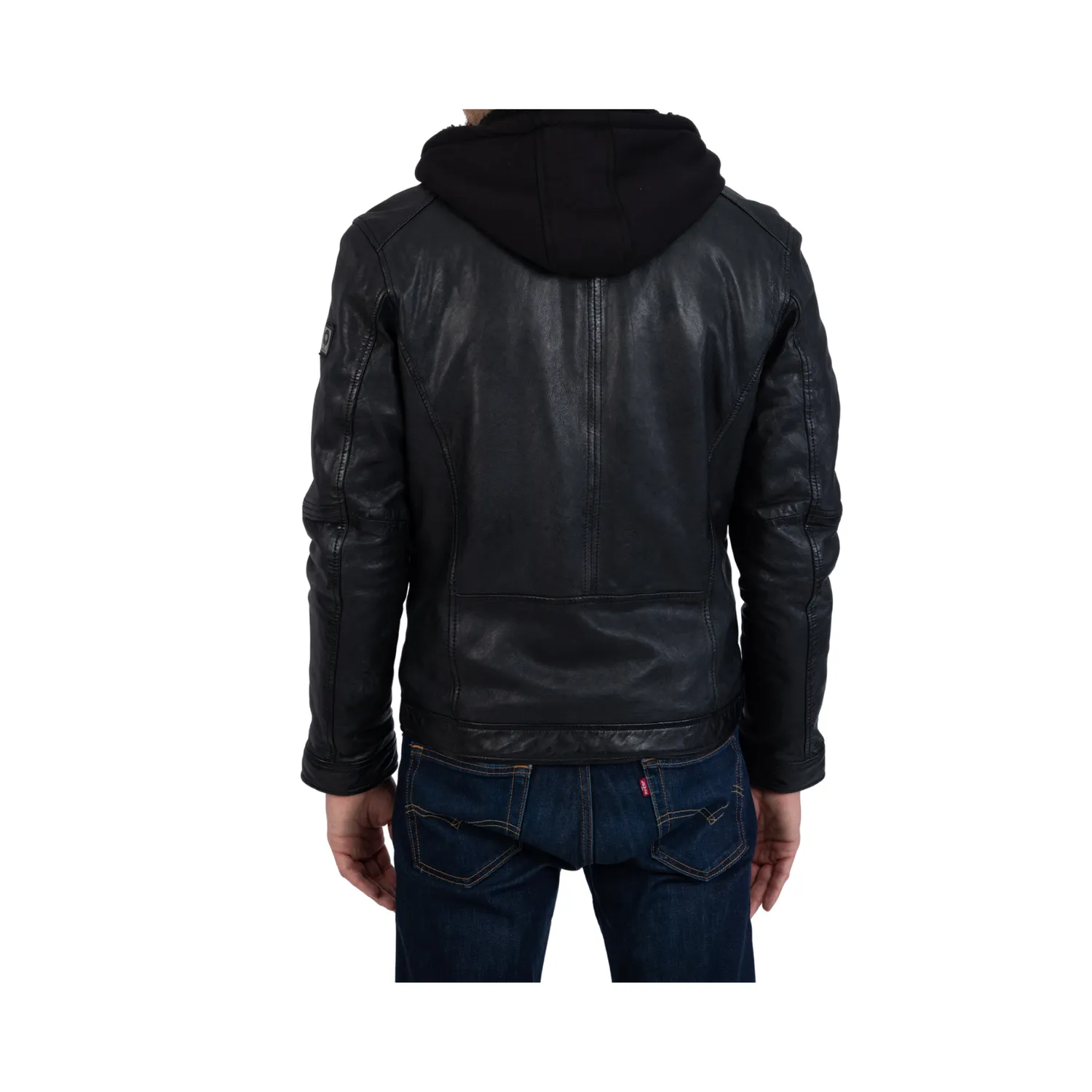 Oakwood Drink 63036 blouson cuir noir capuche homme