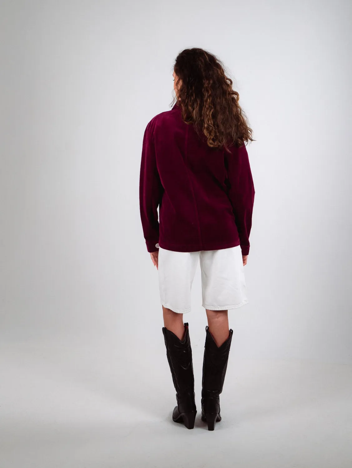 Cotelé Paris Veste Worker prune velours coton bio