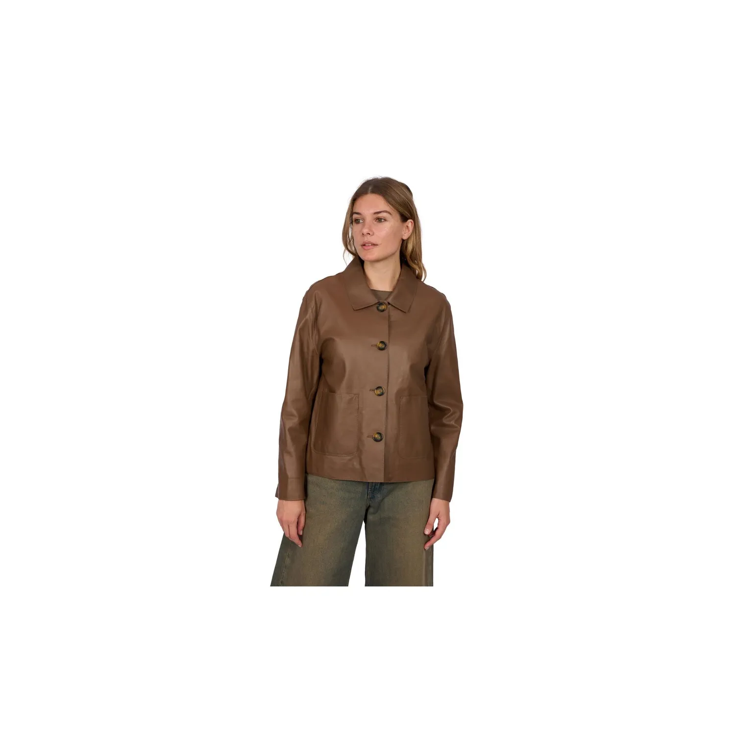 Oakwood Houston 65311 veste cuir mouton marron clair