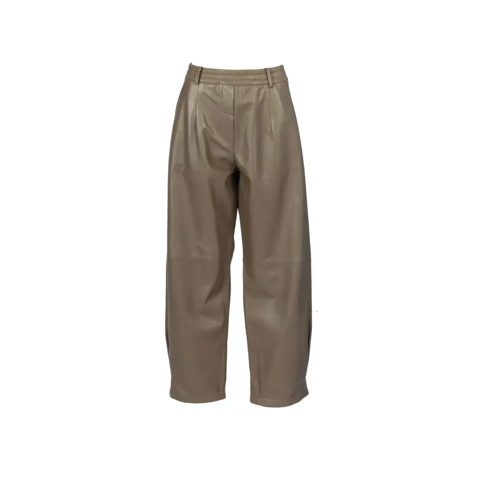 Oakwood Mia 65214 pantalon cuir mastic ample